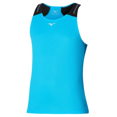Camiseta sin Manga Mizuno Dryaeroflow Hombre - Azules / Negros - Chile M149HNARFS
